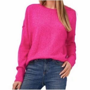 Vince Camuto Barbie Pink Soft Knit Boxy Oversize Sweater Women's Medium